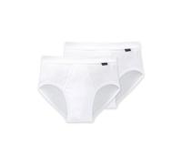 Schiesser Lot de 4 Slips de Sport Essentials à Double côte pour Homme - Blanc - Medium
