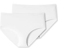 SCHIESSER Slip femme pack de 2 - Slip midi, Coton Stretch, uni Blanc M
