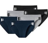 SCHIESSER Slip homme pack de 6 - Rio Slip 95/5, Coton Stretch, rayures latérales Noir/Gris/Bleu foncé 2XL