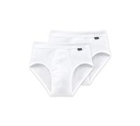 Schiesser Lot de 4 Slips pour Homme à côtes Fines Blanc - Blanc - Large