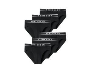 SCHIESSER Slip noir / blanc, Taille XL