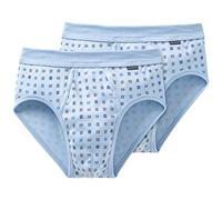 Schiesser Slip pour Homme 6 Pack - Slip Sportif, Essentials, Karo-Print, S-XXL - Bleu Clair, M
