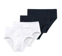 SCHIESSER Slips Pour Hommes Pack De 4 - Feinripp, Sportslip, Cotton Essentials