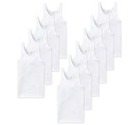 SCHIESSER T-Shirt Pour Hommes - Coton Basique, Fins Côtes, Double Côtes, Blanc