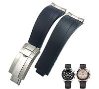 SCHIK Bracelet de montre en caoutchouc à boucle courte pour Rolex Daytona Submariner Role OYSTERFLEX Yacht Master Petit poignet en silicone 20 mm 21 mm, 20 mm, Agate