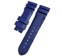 SCHIK Bracelet de montre en caoutchouc naturel, 26mm 24mm, adapté à Panerai PAM, en Silicone, rouge et bleu, étanche, outils(Blue,26mm)