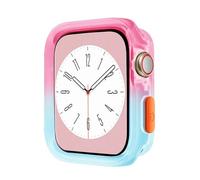 SCHIK Coque de protection transparente en silicone souple pour Apple Watch 40 mm, 41 mm, 44 mm, 45 mm, couleur bonbon, pour iWatch Series 9/8/7/6/5/Se(Rose Blue,44MM 45MM)