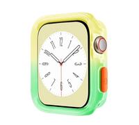 SCHIK Coque de protection transparente en silicone souple pour Apple Watch 40 mm, 41 mm, 44 mm, 45 mm, couleur bonbon, pour iWatch Series 9/8/7/6/5/Se(Yellow Green,40MM 41MM)