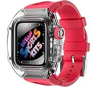 SCHIK Dernière Case de montre en fibre de verre Light + Fluorine Rubber Watch Band approprié ， pour le 8/7/6/5/4, STRAP DE REMPLACE