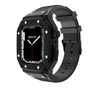 SCHIK Pour Apple Watch Band Series 8 Case 45MM 44MM 42MM Pour Iwatch 7 6 5 4 SE Series Mod Modification Mod Kit Cadre Métal Bracelet Silicone, 44MM, Agate