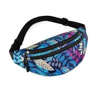 SCHIK Sac banane de sport pour femme et homme - Sac banane étanche - Portefeuille pour homme - Porte-téléphone portable, bleu, Taille unique