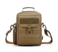 SCHIK Sac banane tactique Molle Sac à main étanche Camping Voyage Randonnée Trekking Chasse Sac à bandoulière Messenger Pêche Pack, kaki, Taille unique