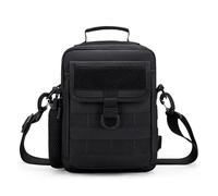 SCHIK Sac banane tactique Molle Sac à main étanche Camping Voyage Randonnée Trekking Chasse Sac à bandoulière Messenger Pêche Pack, Noir , Taille unique