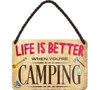 schilderkreis24 Collection de plaques en tôle 18 x 12 cm - Dictons amusants de camping : décoration et idées cadeaux pour les amateurs de camping (Life is better when you're Camping)