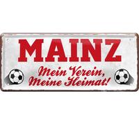 schilderkreis24 - Panneau de football Mayence "Mon club, Ma patrie! » Décoration de garage, article de sport, club, idée cadeau, club, Noël, fan de football, amateur enthousiaste, 28 x 12 cm