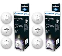 Schildkröt 608540 Champion ITTF Lot de 3 balles de Tennis de Table 3 étoiles Qualité Poly 40+ Blanc