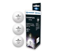 Schildkröt 608540 Champion ITTF Lot de 3 balles de Tennis de Table 3 étoiles Qualité Poly 40+ Blanc