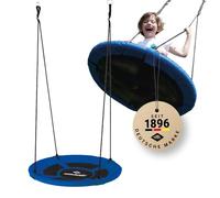 Schildkröt Balançoire Nid 90 cm, Taille Compacte, Confortable, Siège Fermé, pour l'Extérieur et l'Intérieur, 150 kg de Charge Maximale, avec Instructions et Outils, Bleu-Noir