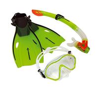 Schildkröt Bermuda Set de Plongée por Enfants | 3 Pièces - Masque | Tuba, Palmes Réglables S/M (Taille 27-32) | Silicone de Haute Qualité | Ajustement Parfait, dans Un Sac Pratique