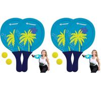 Schildkröt Ensemble de Ballons de Plage en néoprène, 2 Raquettes, 2 balles, dans Un Sac en Filet, différentes Couleurs au Choix, Excellent Rebond et Rebond, Jeu de Plage et de Jardin pour Toute la