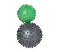 Schildkröt Set de 2 balles Spiky de massage Ø7+Ø9 cm Stimule mobilisation et réflexes Vert/Anthracite
