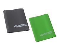 Schildkröt Fitness, BANDES ÉLASTIQUES DE RÉSISTANCE, lot de 2 bandes sans latex, épaisseurs 0,45 mm / 0,55 mm, 960120, Vert Citron/Gris