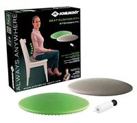 Schildkröt Fitness Seat Cushion Fit, Coussin d'Equilibre Gonflable, avec Housse en Tissu et Pompe, Comprend Affiche d'Exercices, 960037, Vert/gris, 34 cm