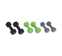 Schildkröt Set d'haltères vinyle 2×0,5/2×1/2×1,5 kg – Gris/Noir/Vert – Malette de transport