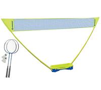 Schildkröt Funsports Set Badminton Compact, 1 valise de transport, 2 raquettes, 1 filet, 2 barres télescopiques, 2 volants, jaune-bleu, 970992