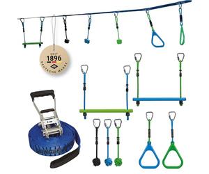 Schildkröt | Jungle Line Kit Circuit d’Obstacles 11 m | 7 Obstacles Robustes | pour Enfants et Adultes | Course Ninja Plein Air