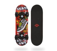 Schildkröt Mini-Skateboard 17", Planche en Bois 43 x 13 cm, Roues en Plastique 50 x 30 mm, Design : Skate It Out, 510610