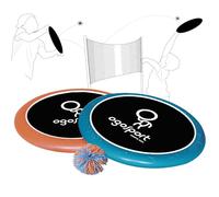 Schildkröt OGO Sport 2 Disques Extra-Larges Ogo Ø38cm, 1 Balle, Le Populaire Jeu Classique, 970093 Unisex, Orange/Bleu/Noir, Taille Unique