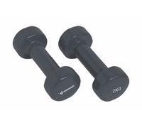 Schildkröt Paire d'haltères vinyle 2 x 2 kg - anthracite, noyau fonte, résistantes sueur et rayures