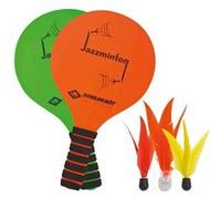 Schildkröt – Set de jazzminton – 2 raquettes, 3 volants, balle LED – orange/vert