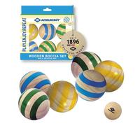 Schildkröt Set de Pétanque en Bois, 6 Boules, Cochonnet et Sac | Bois de pin certifié FSC, boules Ø 6 cm et cochonnet Ø 4 cm, pour le jardin, le parc et la plage