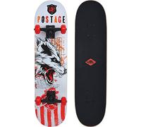Schildkröt Skateboard Grinder 31', Planche Complète Premium, Plateau Concave avec Double Kick et Ruban Adhésif, Roulements à Billes ABEC9, Design: Wolf