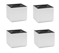Schildmeyer 131597 Lot de 4 Pieds de Meuble en Plastique, Chromés, Hauteur 5 cm