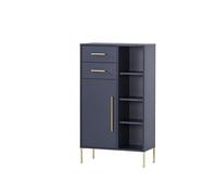 Schildmeyer 153908 Kent Highboard, Bleu Nuit/doré, 67,1 x 33,1 x 117,4 cm