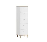 Schildmeyer 155885 Hilda Commode, Blanc Mat/décor chêne Artisan, 40 x 40 x 142 cm
