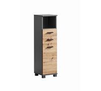 Schildmeyer 157644 Palermo Buffet Haut - Dimensions : 30,3 x 32,6 x 110,5 cm - Anthracite/chêne Artisan