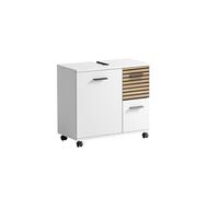 Schildmeyer 158577 Katta Meuble sous-lavabo, Blanc Mat/Aspect Panneau Acoustique, 65 x 32 x 60 cm