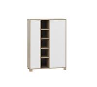 Schildmeyer 701766 Anouk Buffet Haut, en Bois Chêne Clair, Blanc Craie, 89,6 x 39 x 122,4 cm