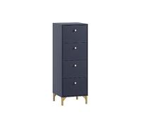 Schildmeyer Alfa 155476 Commode, Bleu Nuit/Couleur Or, 40 x 40 x 116,7 cm
