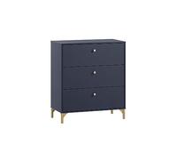 Schildmeyer Alfa 155478 Commode, Bleu nuit/doré, 80 x 40 x 91,4 cm