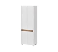 SCHILDMEYER Armoire haute Cosmo, ouverture de porte moderne et sans poignée (2 portes (largeur 57 cm), blanc perle)