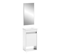Schildmeyer Avio 160734 Ensemble de Salle de Bain pour invités avec lavabo et Miroir Blanc Mat