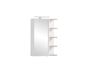 Schildmeyer Balto 157385 Armoire à Miroir, Blanc Craie/décor chêne Sauvage, 49,7 x 16,0 x 74,4 cm