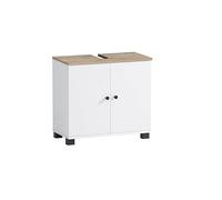 Schildmeyer Balto 157427 Meuble sous-lavabo, Blanc, Craie/chêne Sauvage, 59,8 x 32,6 x 62,4 cm