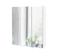 Schildmeyer Basic Armoire de Toilette avec Miroir, Métal, Verre, Blanc, 60 cm