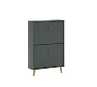 Schildmeyer Bjarne 160171 Armoire à Chaussures, Vert forêt, 59,8 x 19,5 x 92,2 cm, Peu encombrante grâce à sa Faible Profondeur